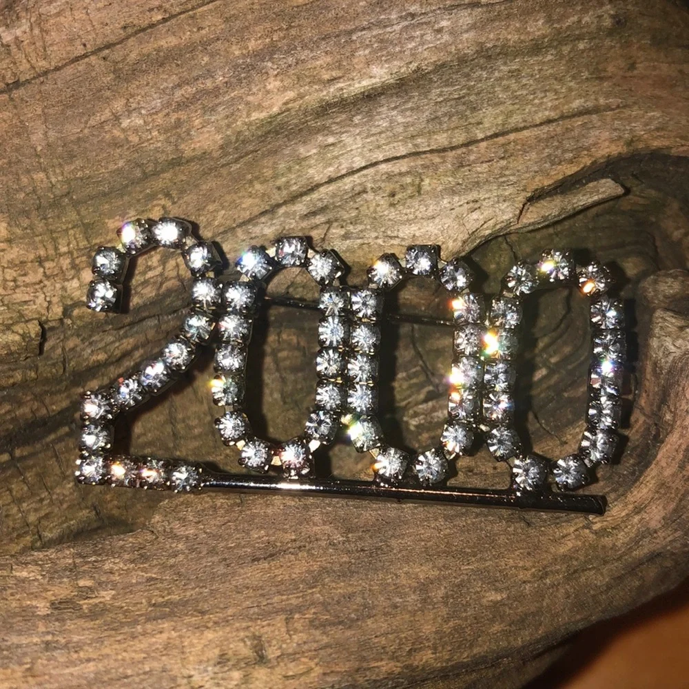 Gray Rhinestone Brooch - Picture 2 of 6